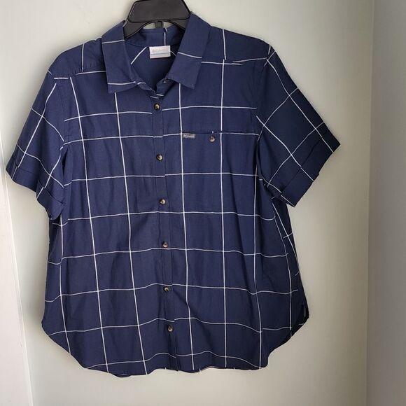 Columbia Men's Short Sleeve Plaid Button Down Shirt Size XL - Picture 2 of 6